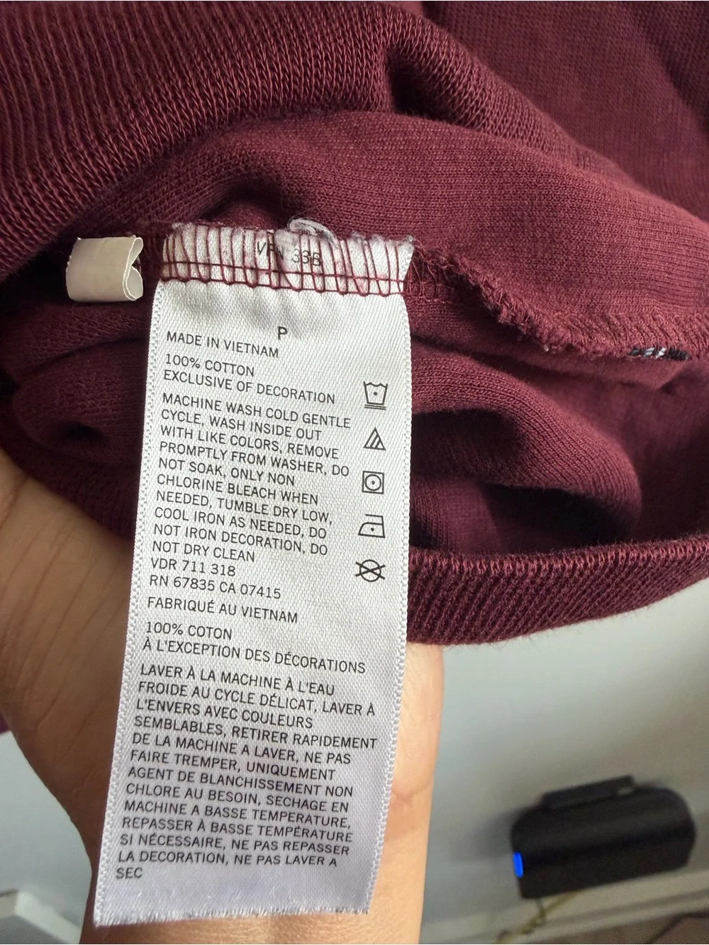 Nautica Men's Burgundy Half-Zip Sweater with Navy Trim
